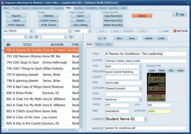 Book Cataloging Software for Windows PCs books